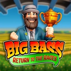 Big Bass Return to the Races online game logo by Pragmatic Play on spinjos.ca