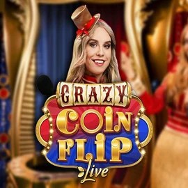 Crazy Coin Flip online game logo by Evolution on spinjos.ca