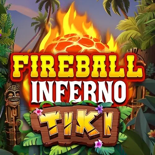 Fireball Inferno Tiki slot logo by NetEnt at Spinjo Casino