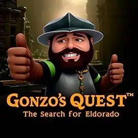Slots logo of Gonzo's Quest from NetEnt at Spinjo Casino