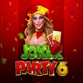 Joker Party 6 slot logo by Greentube at Spinjo Casino