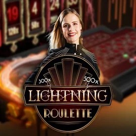 Lightning Roulette game by Evolution – logo hosted on Spinjo Casino