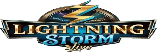 Official Live Casino logo: Lightning Storm by Evolution at Spinjo Casino