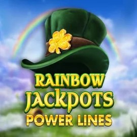 Rainbow Jackpots Power Lines slot visual from Red Tiger Gaming available on spinjos.ca